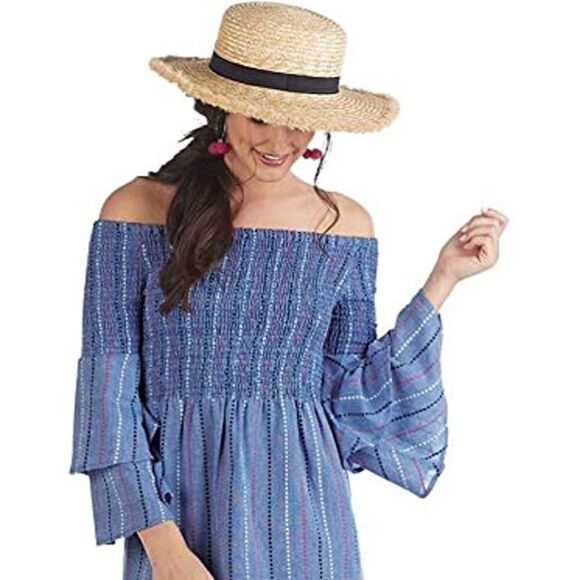 NWT MUDPIE Desi OTS Chambray Dress - Picture 2 of 9